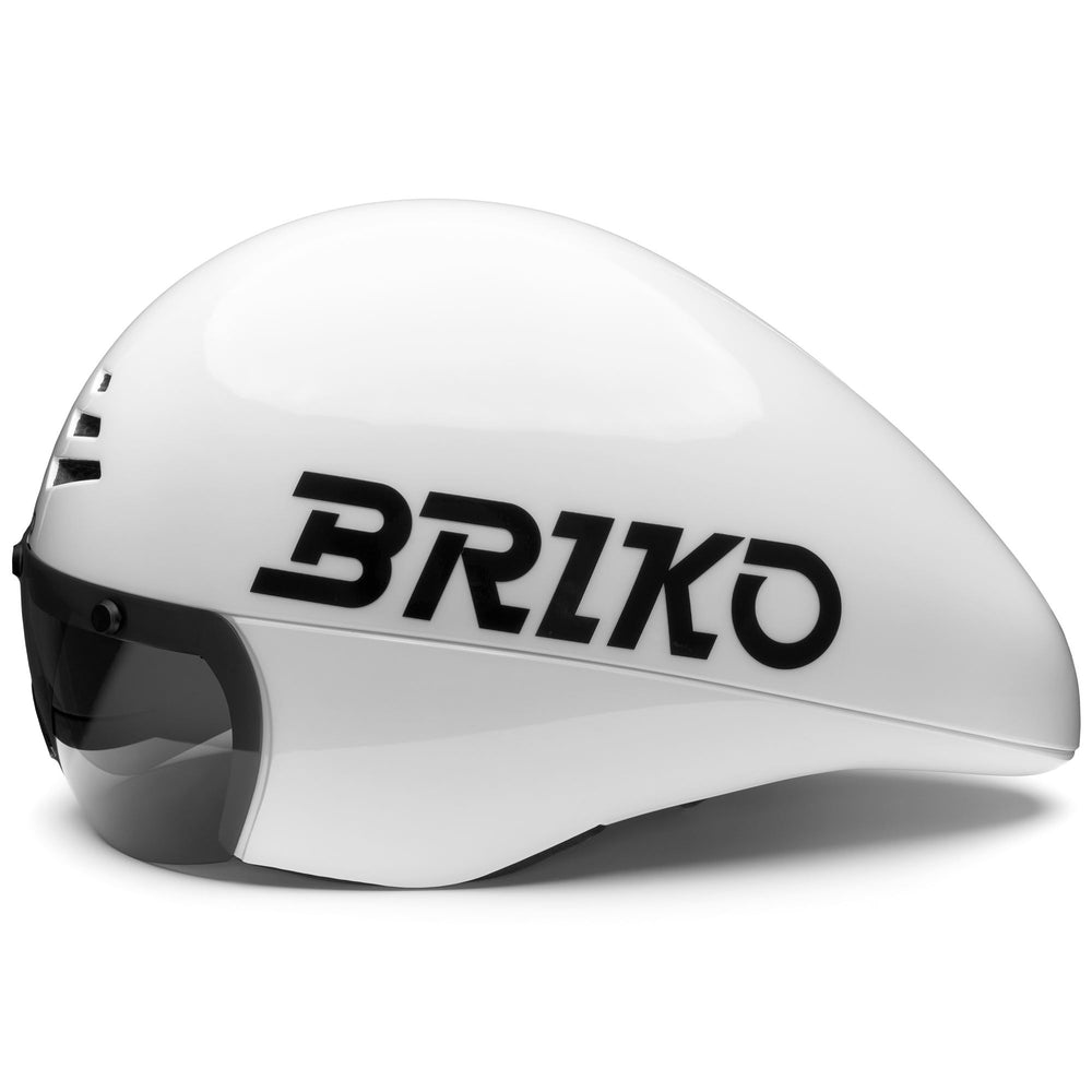 Helmets Unisex CRONOMETRO Helmet SHINY WHITE - BLACK Dressed Front (jpg Rgb)	