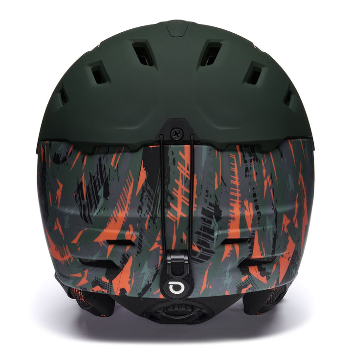 Helmets Unisex STORM X Helmet MATT TIMBER GREEN - CUTTY SARK GREEN - POMEGRANATE ORANGE Dressed Back (jpg Rgb)		