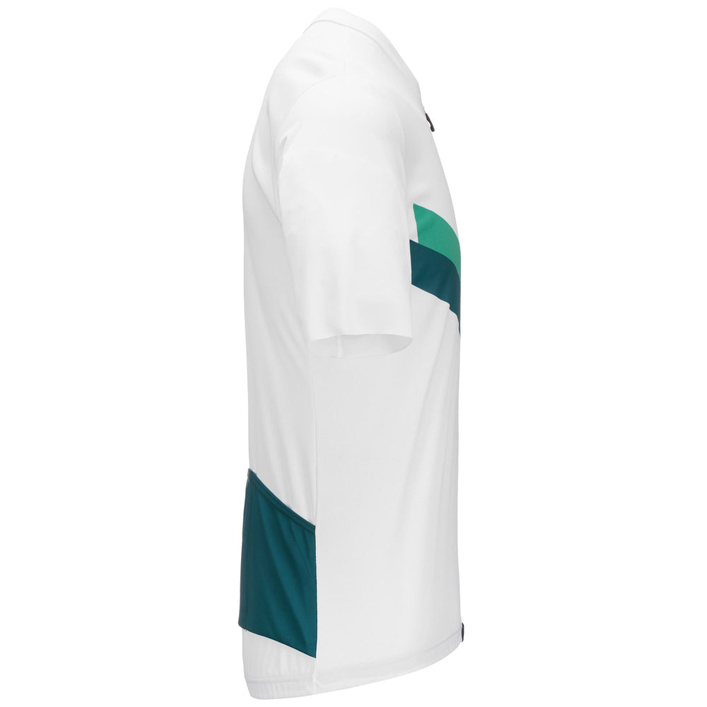 Active Jerseys Man MAZE STRIPE JERSEY Shirt WHITE - GREEN SMERALDO - GREEN JADE Dressed Front (jpg Rgb)	