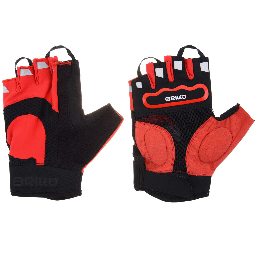 Red Unisex Cycling Gloves with Breathable Mesh and Grip Reinforcement 01