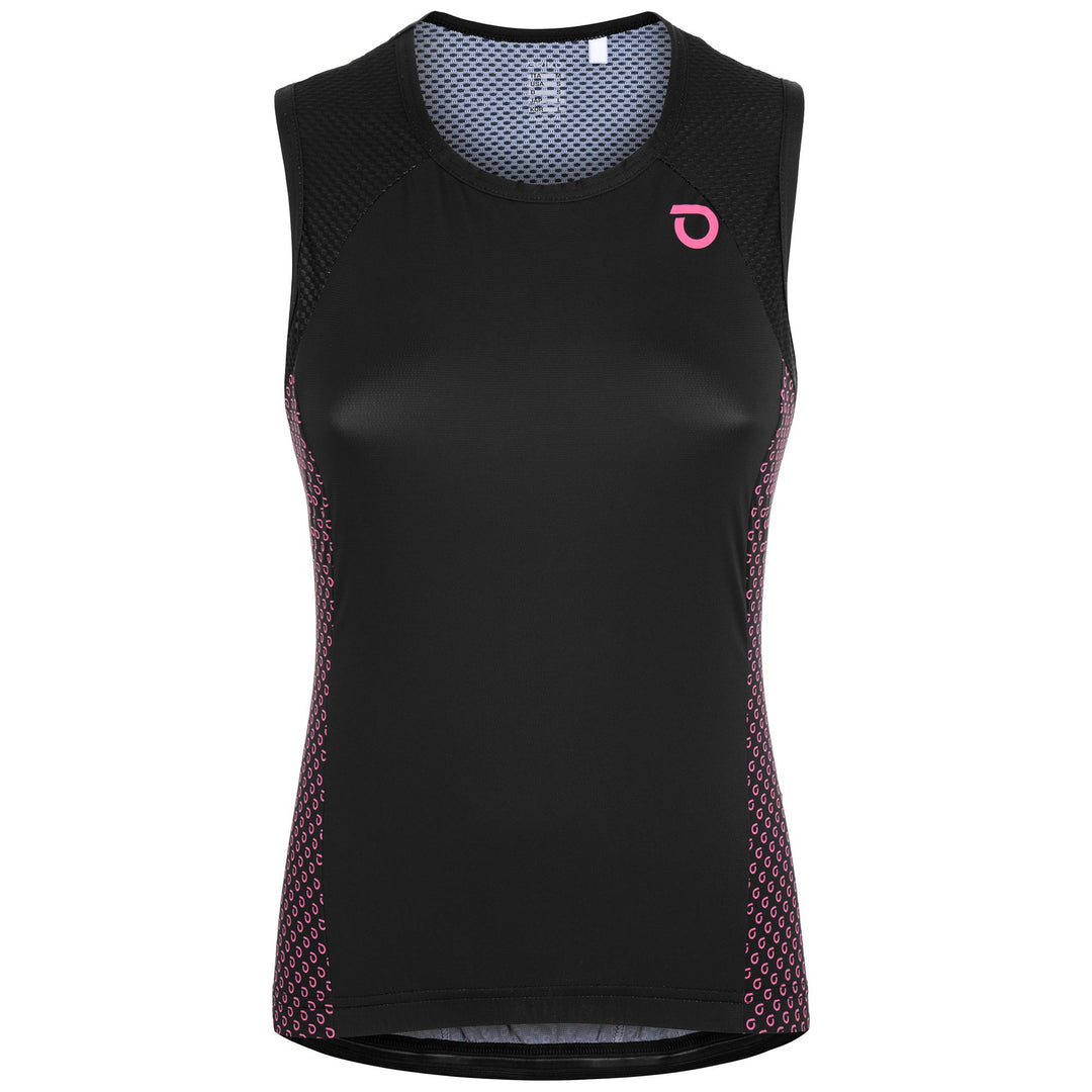Woman Black and Fuchsia Lightweight Cycling Tank Jersey main