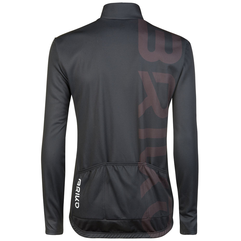Black Men's Warm Cycling Jersey for Autumn and Winter 02