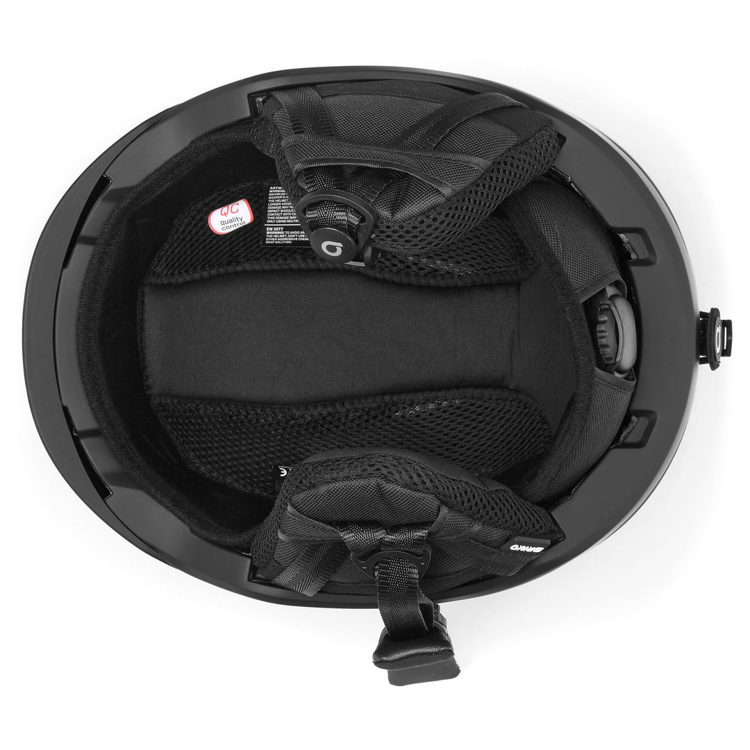 Casque de ski unisexe noir avec ventilation active et rembourrage amovible main