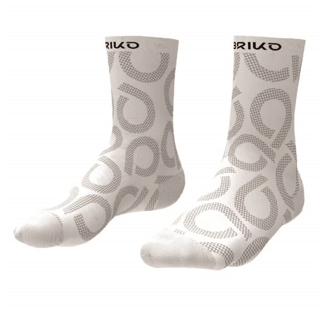 Chaussettes blanches unisexes pour le cyclisme, respirantes et compressives. 01