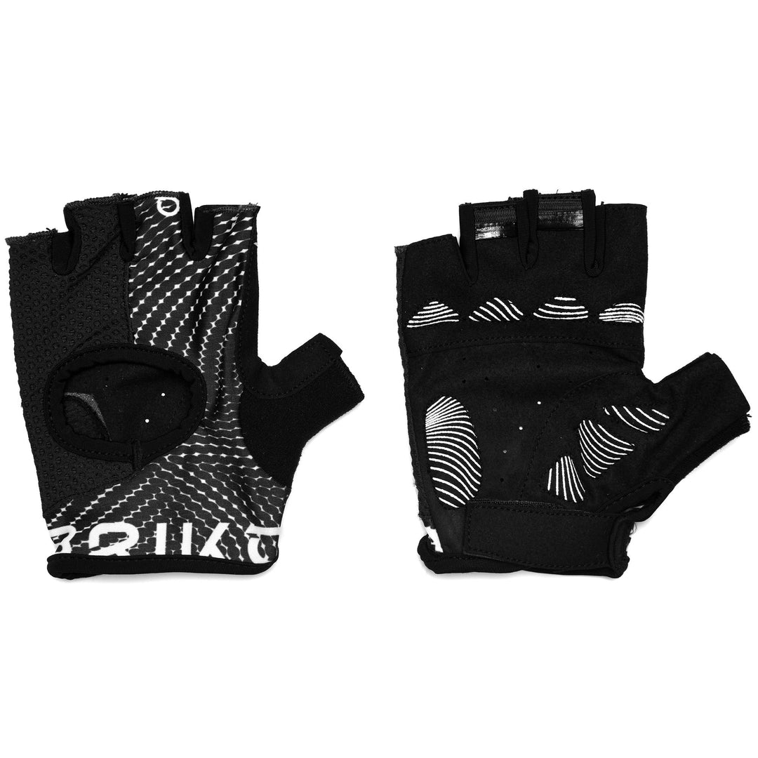 Unisex Black and White Cycling Gloves for Road Biking 01