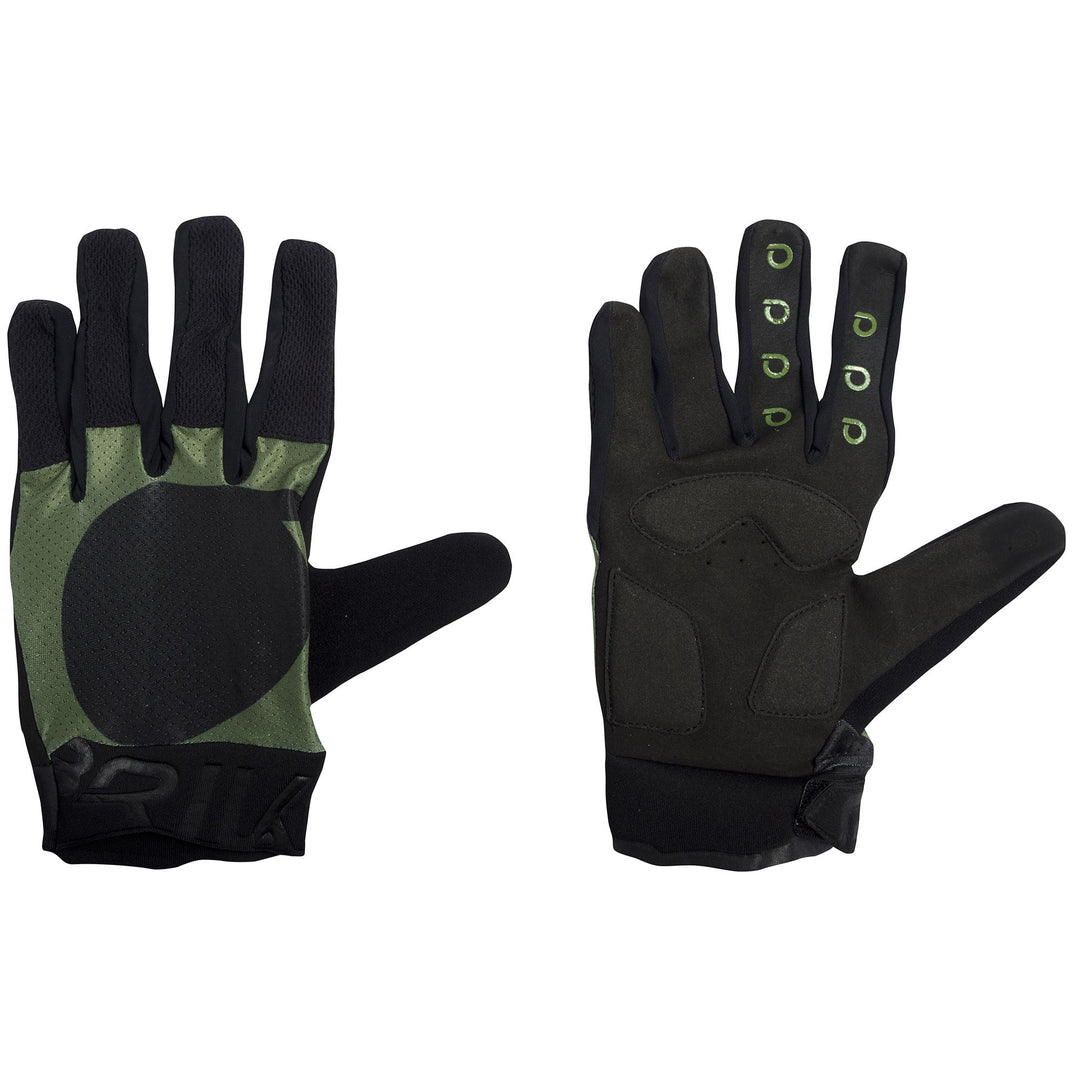 Unisex Grey and Green Mountain Biking Gloves with Gel Padding 01