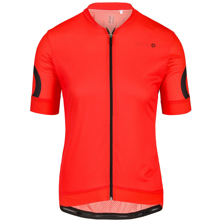 Red Men's Cycling Jersey with Quick-Drying Fabric and Pockets 1