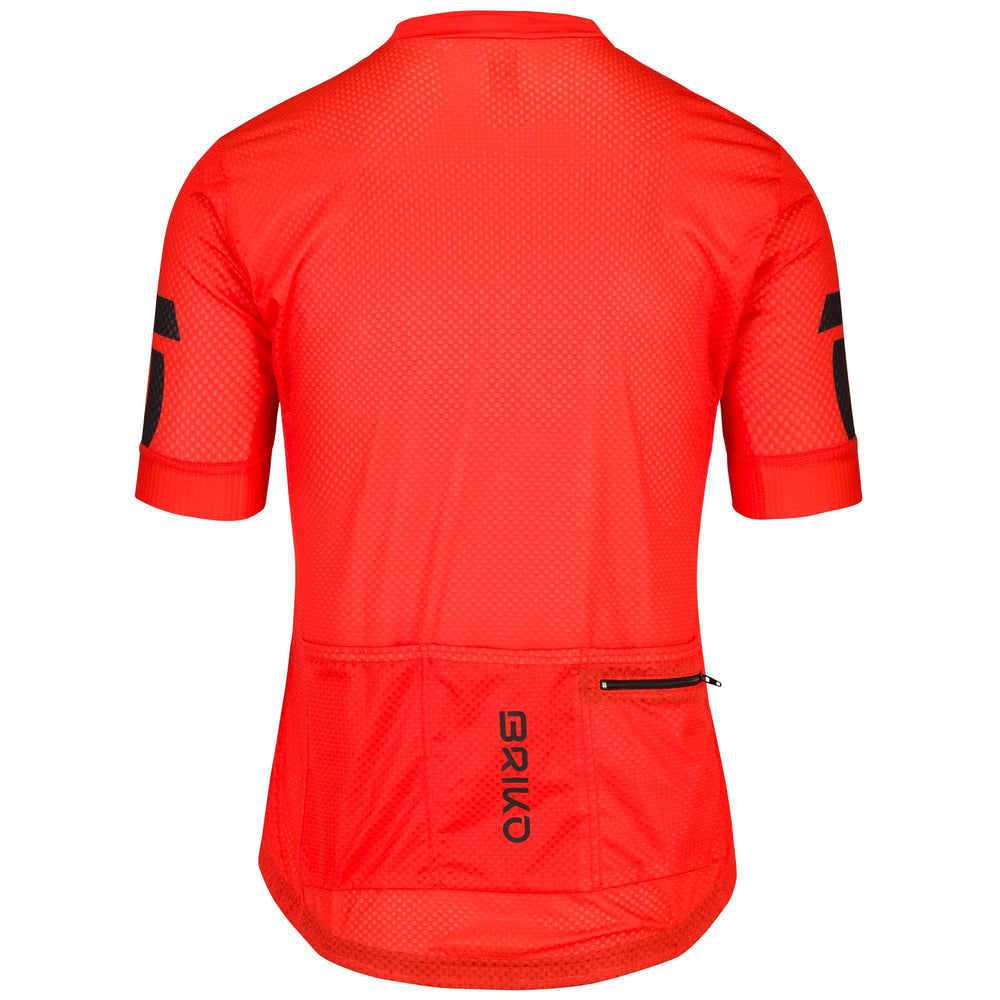 Red Men's Cycling Jersey with Quick-Drying Fabric and Pockets 02