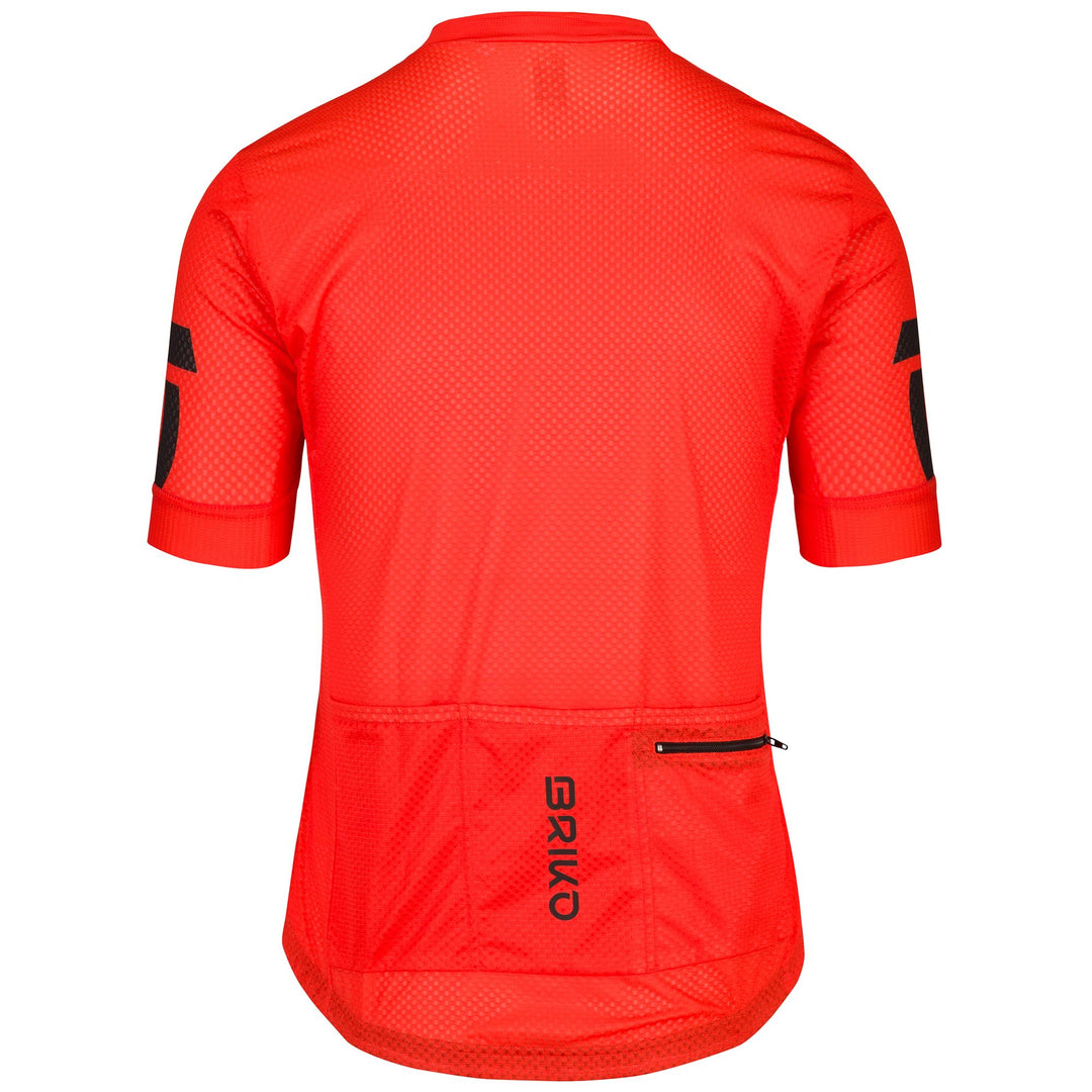 Red Men's Cycling Jersey with Quick-Drying Fabric and Pockets main