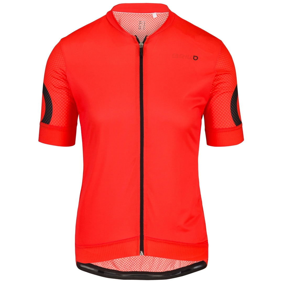 Maillot de cyclisme rouge pour homme, en tissu à séchage rapide et doté de poches 01