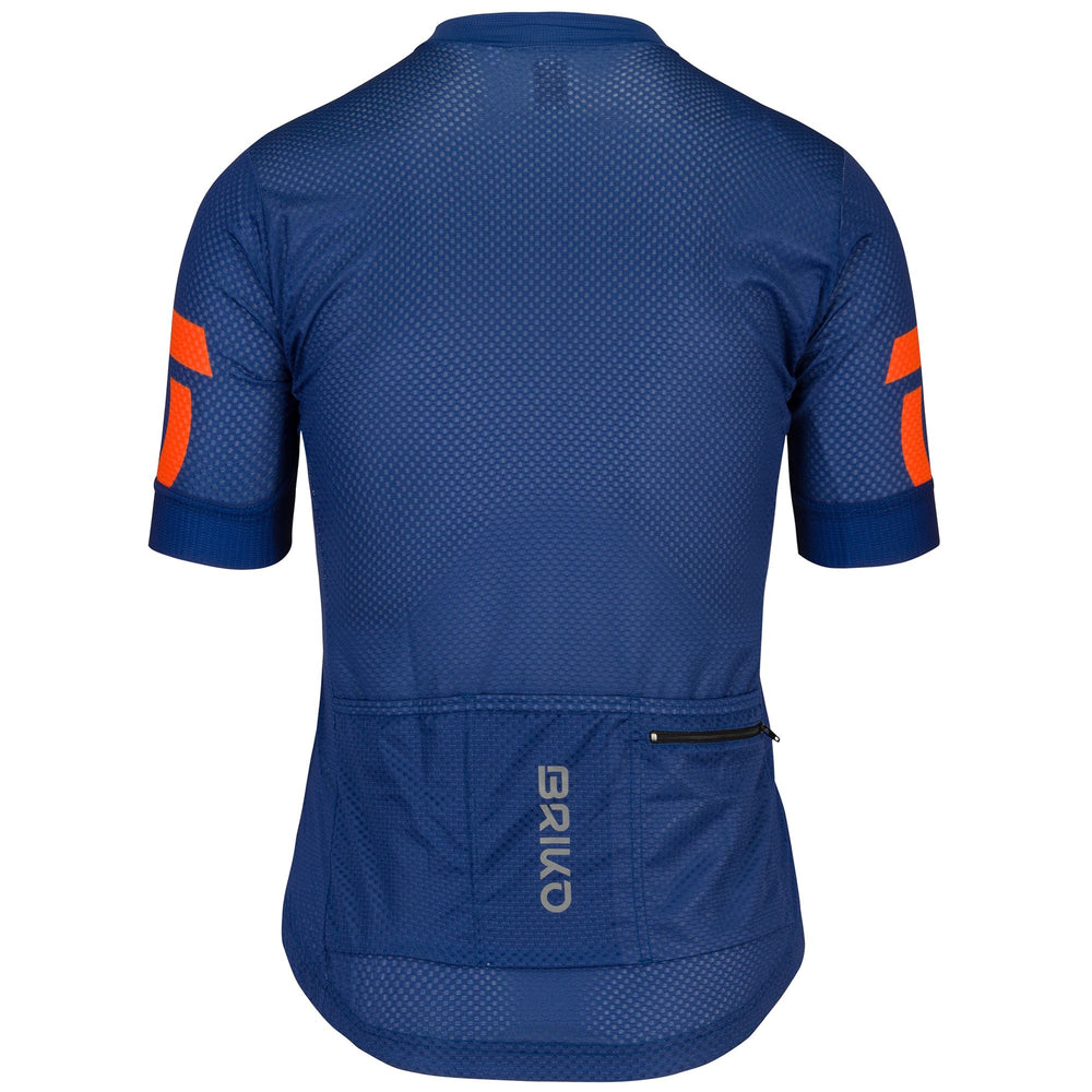 Blue Men's Cycling Jersey with Quick-Dry and Reflective Features 02
