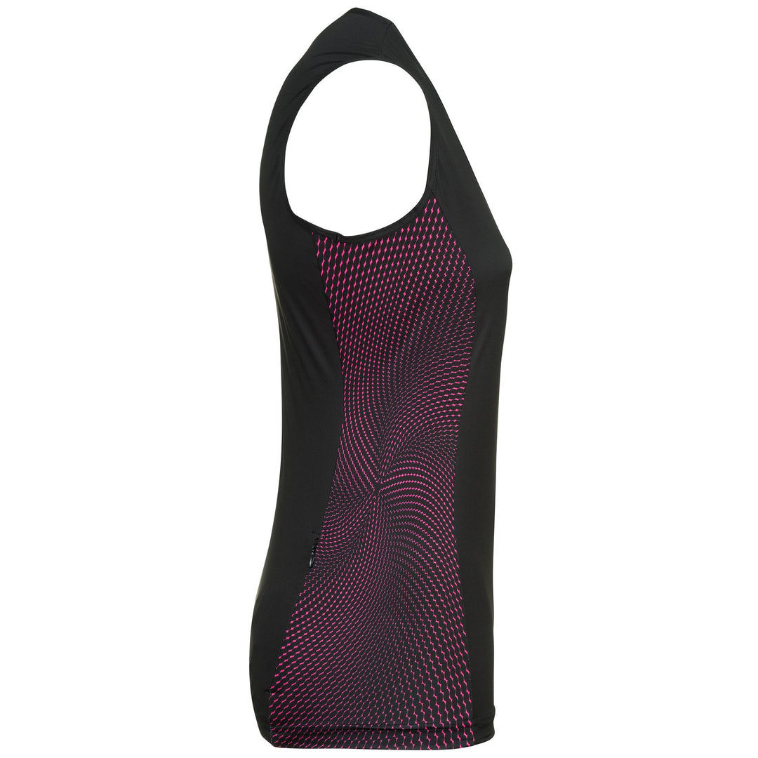 Maillot de cyclisme noir pour femme, conçu pour la performance et le fitness. main