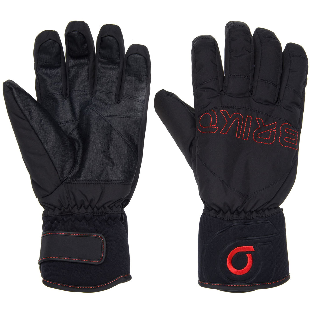 Guanti da sci impermeabili neri unisex con imbottitura in fibra 01