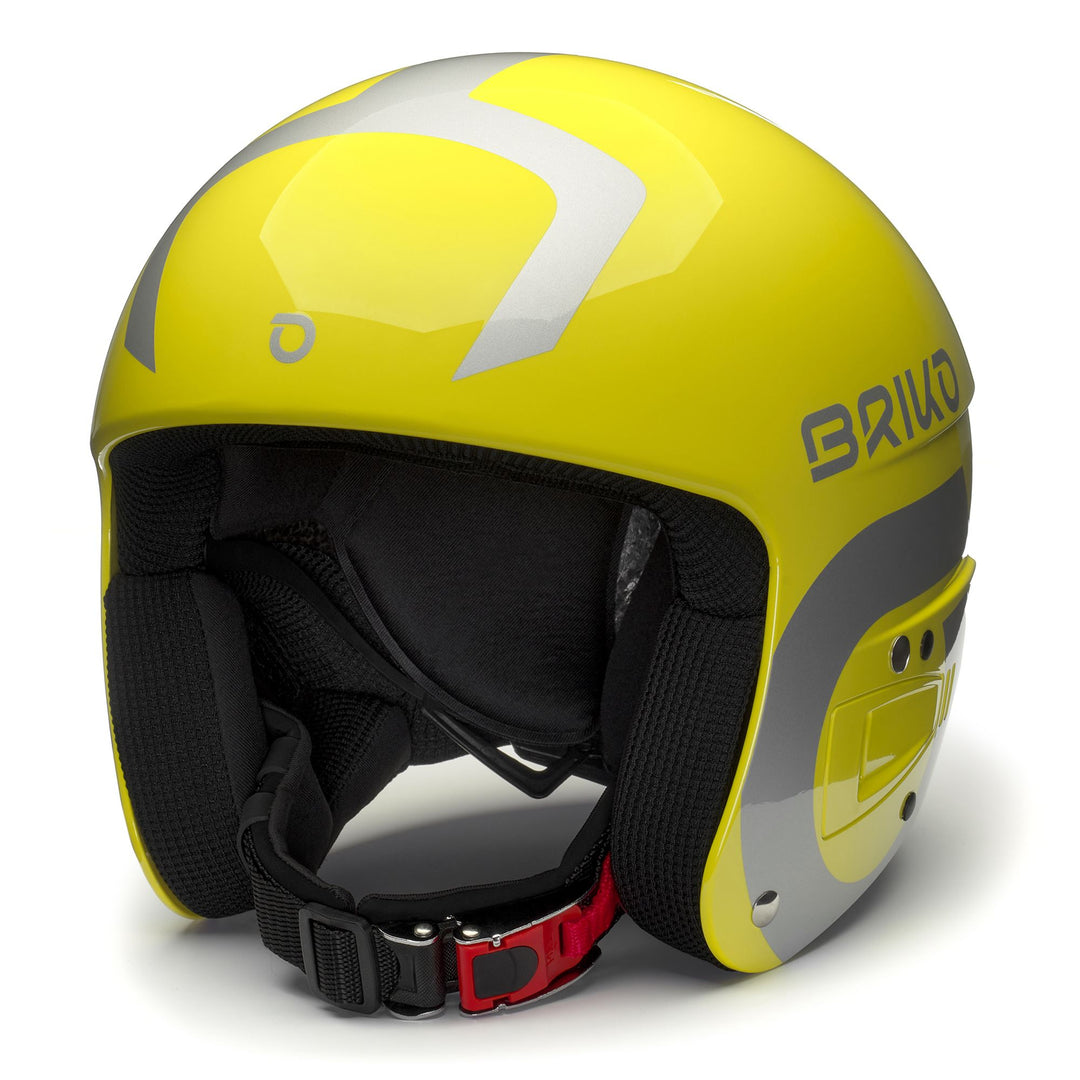 Casco da sci giallo e grigio per bambini, ideale per i giovani sciatori 01