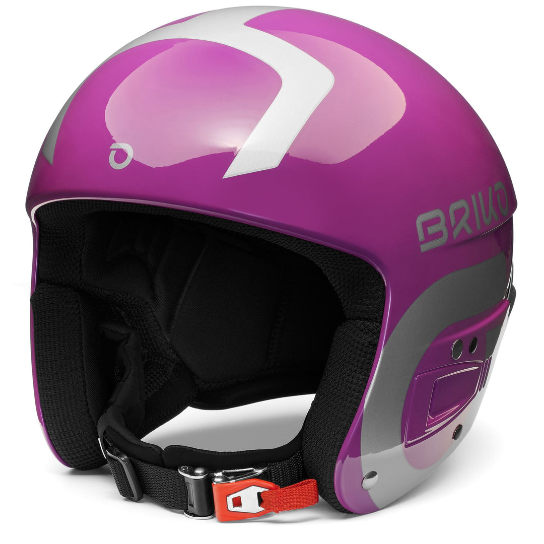 Casque de ski unisexe violet avec système d'absorption des chocs main