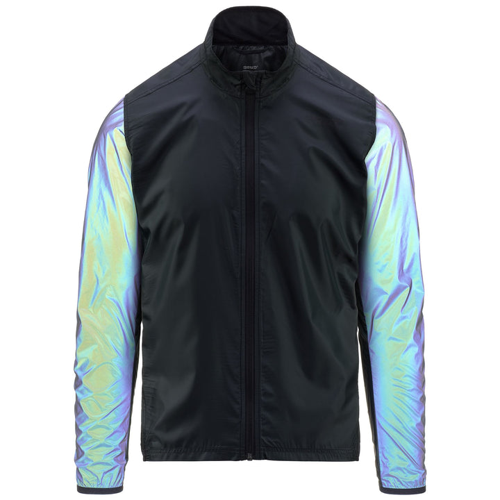 Giacca antivento riflettente nera unisex per ciclismo su strada 2