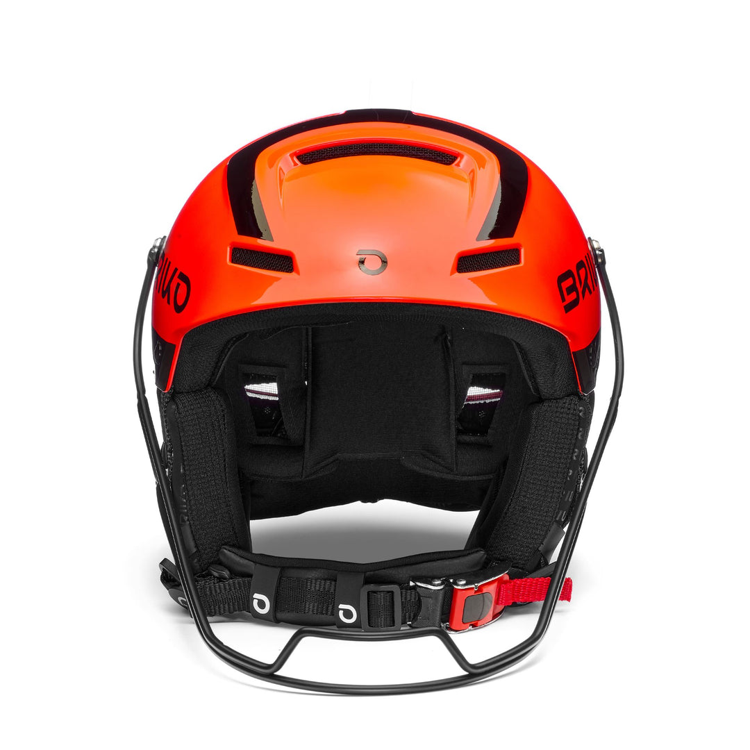 Casque de ski orange unisexe avec rembourrage en mousse à mémoire de forme et mentonnière main