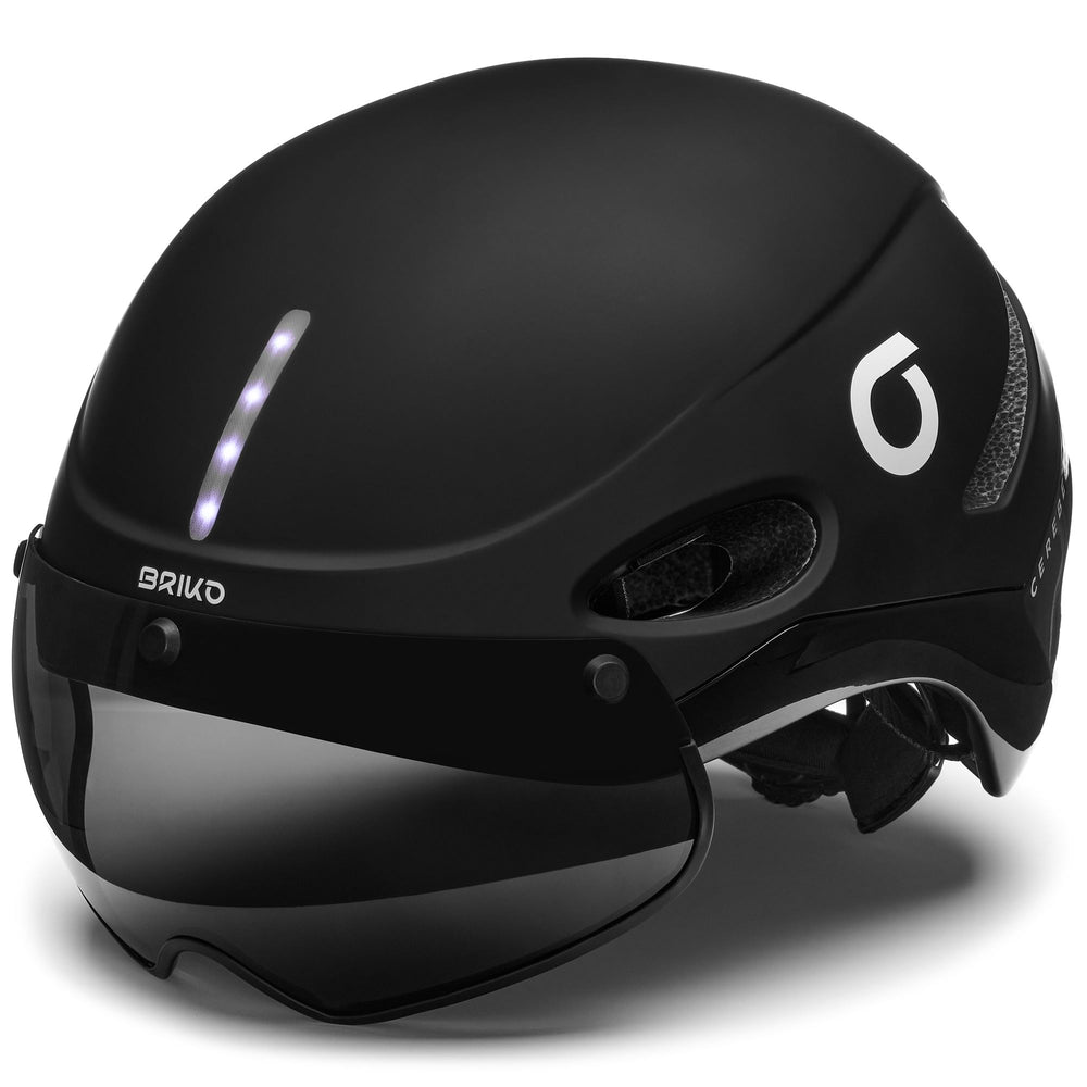 Casco da ciclismo urbano unisex nero con lente rimovibile e luci LED 02