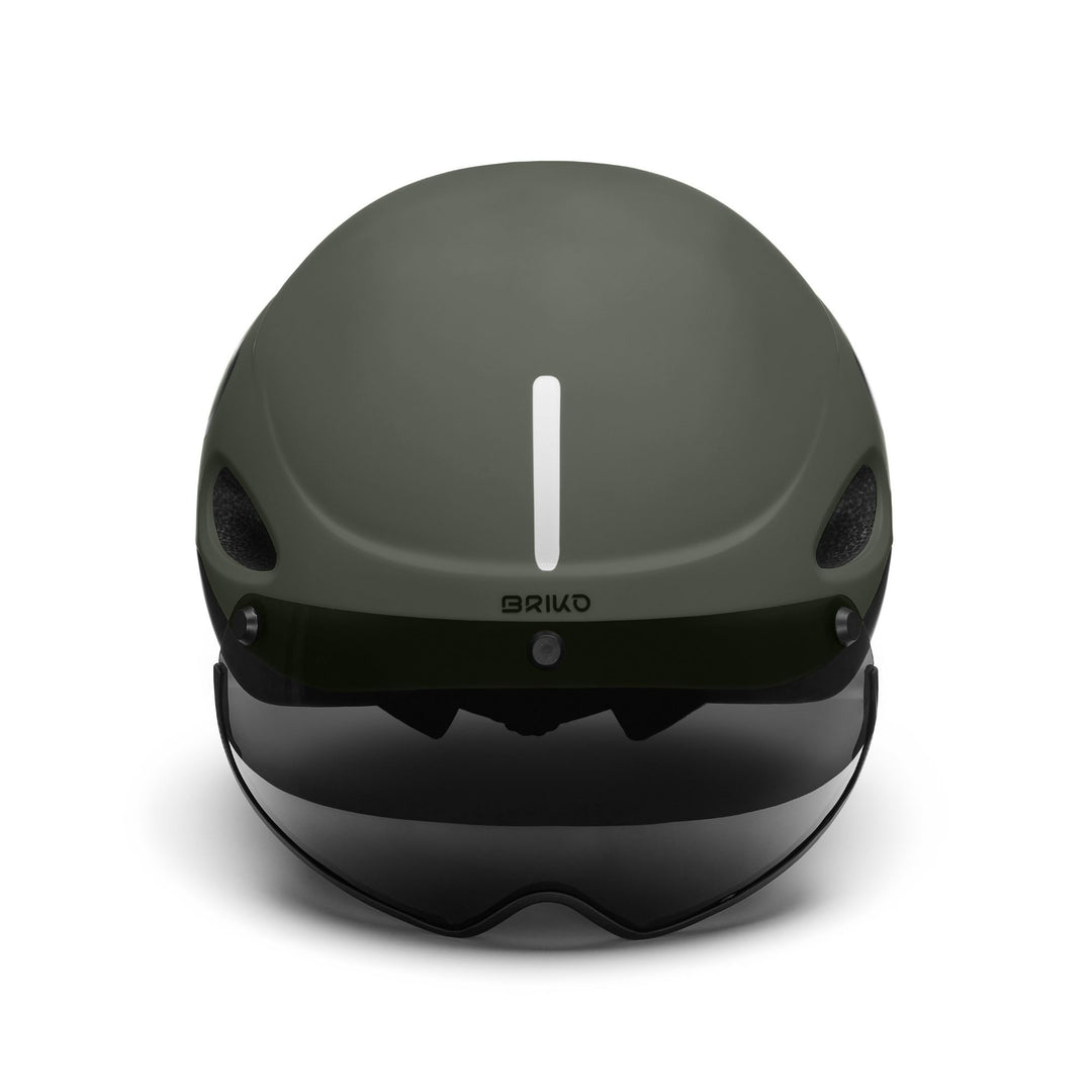 Unisex Grey and Green Urban Cycling Helmet with LED and Removable Lens main