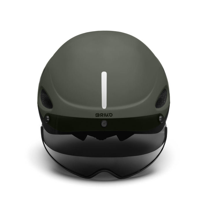 Unisex Grey and Green Urban Cycling Helmet with LED and Removable Lens 4