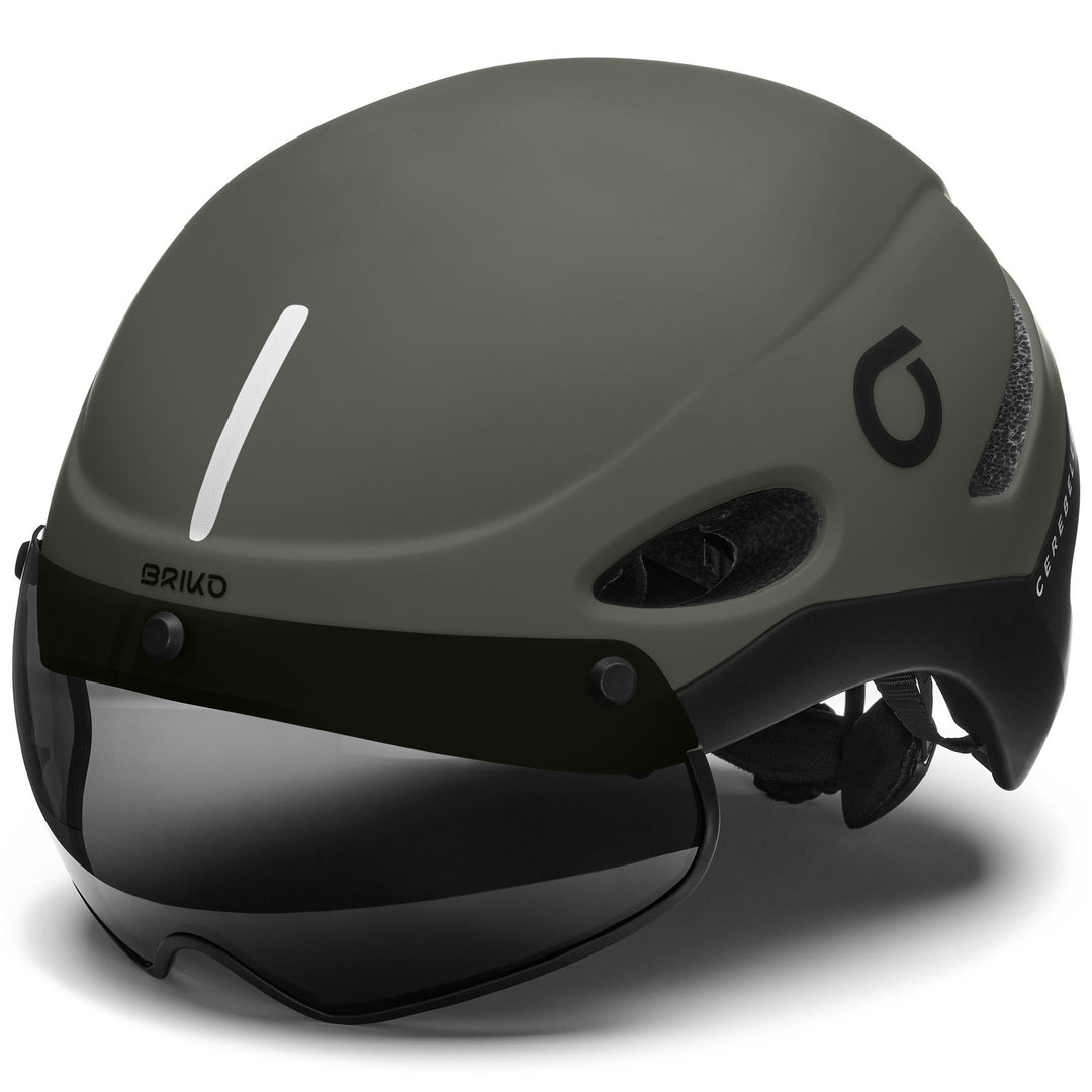 Unisex Grey and Green Urban Cycling Helmet with LED and Removable Lens 01
