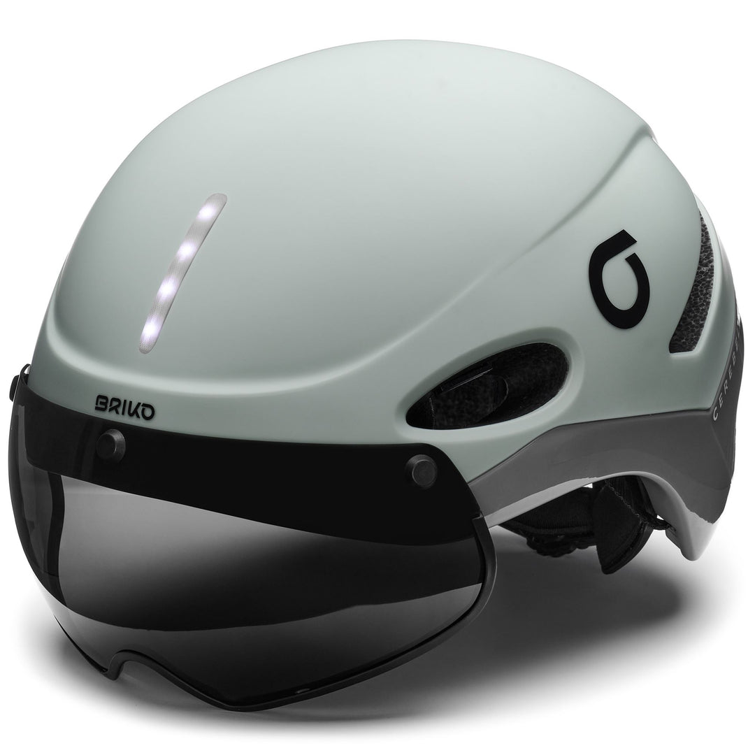 Unisex Grey Urban Cycling Helmet with LED Light and Removable Lens main