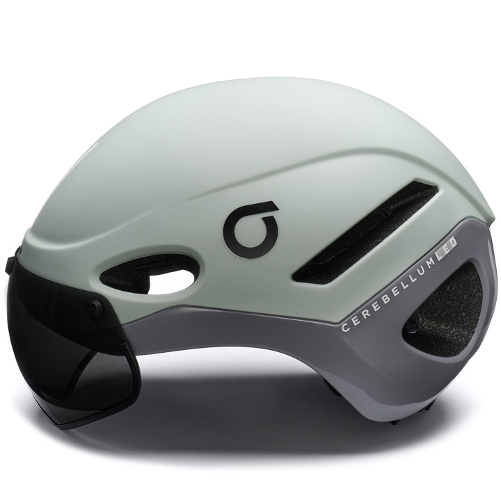 Unisex Grey Urban Cycling Helmet with LED Light and Removable Lens 3