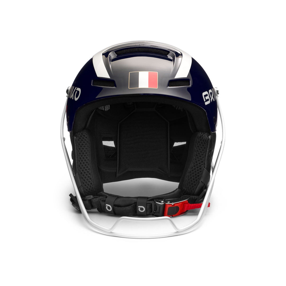 Unisex Blue and White Ski Helmet with Adjustable Fit and Ventilation main