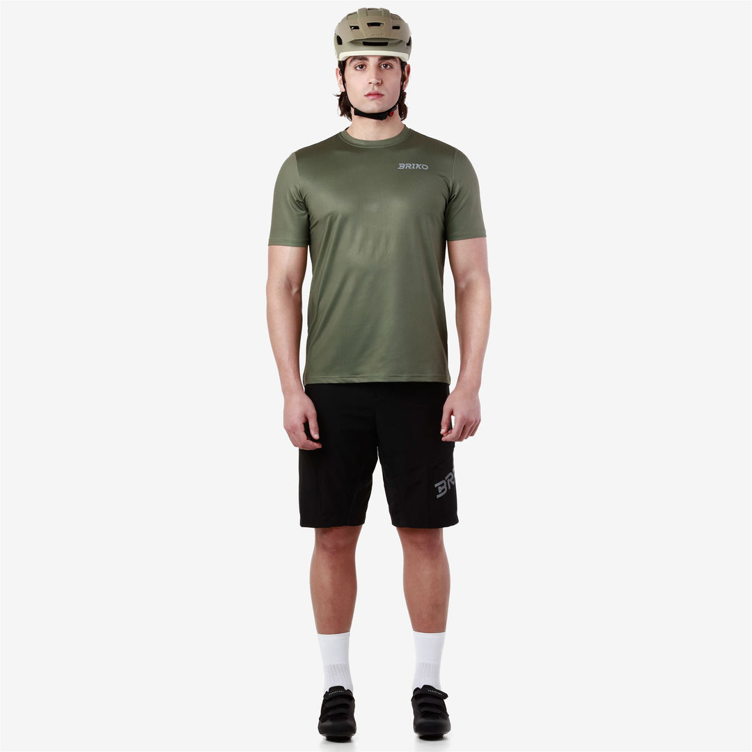 Maillot de cyclisme sur route vert kaki pour homme main