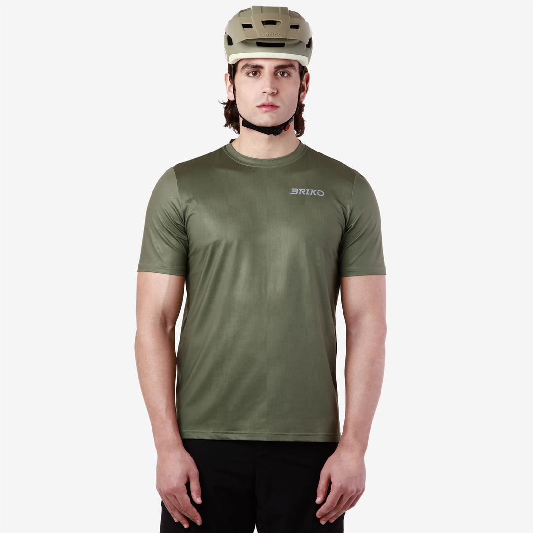 Maillot de cyclisme sur route vert kaki pour homme main