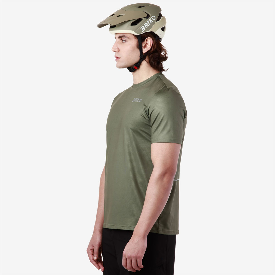 Maillot de cyclisme sur route vert kaki pour homme main