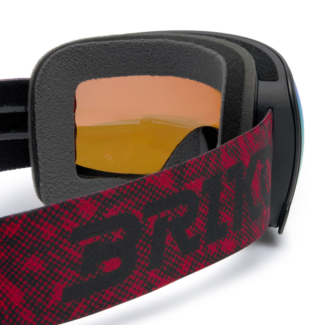 Maschera da sci unisex neri e rossi con trattamento antiappannamento e protezione UV. main