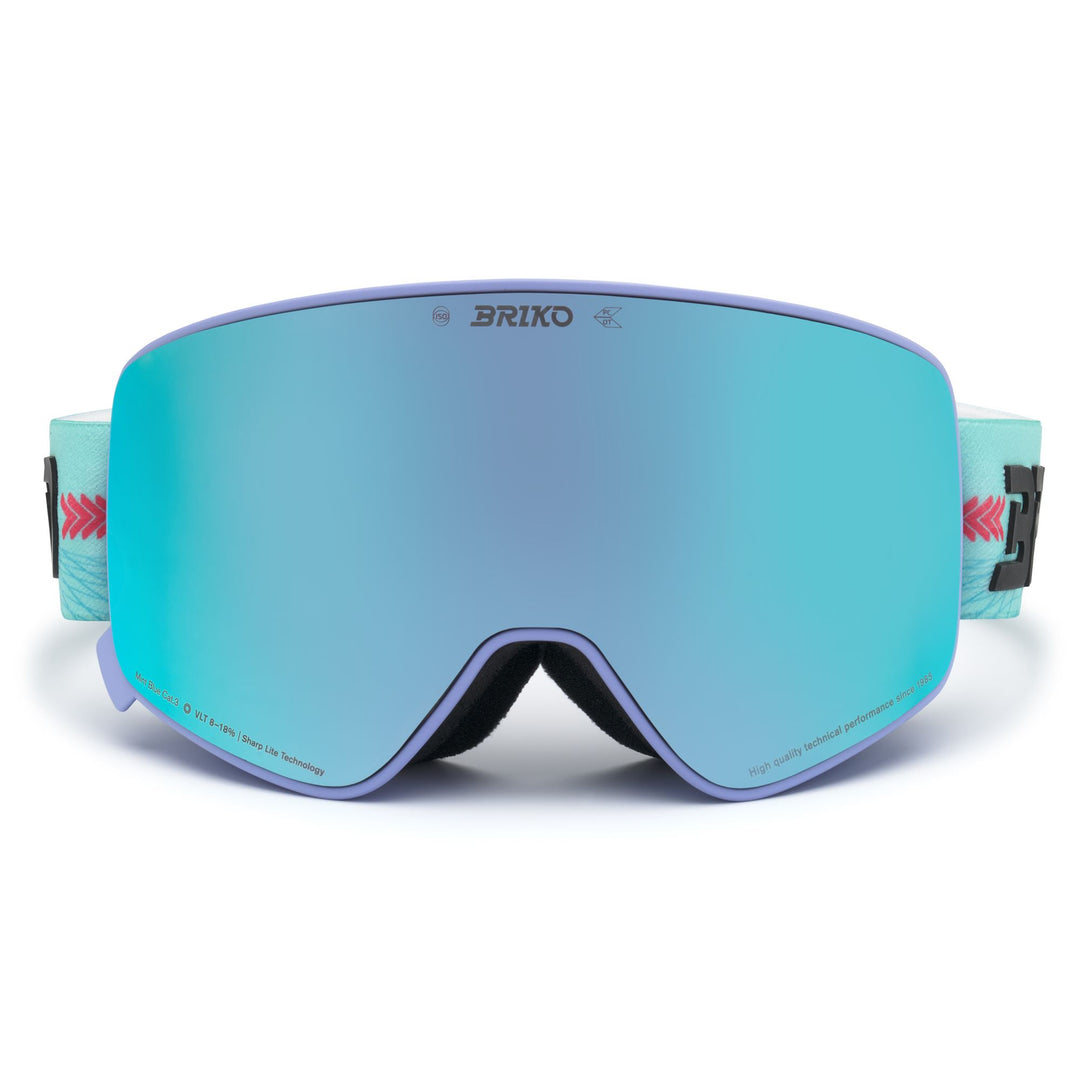 Maschera da sci unisex blu e verde menta con protezione antiappannamento e UV 01