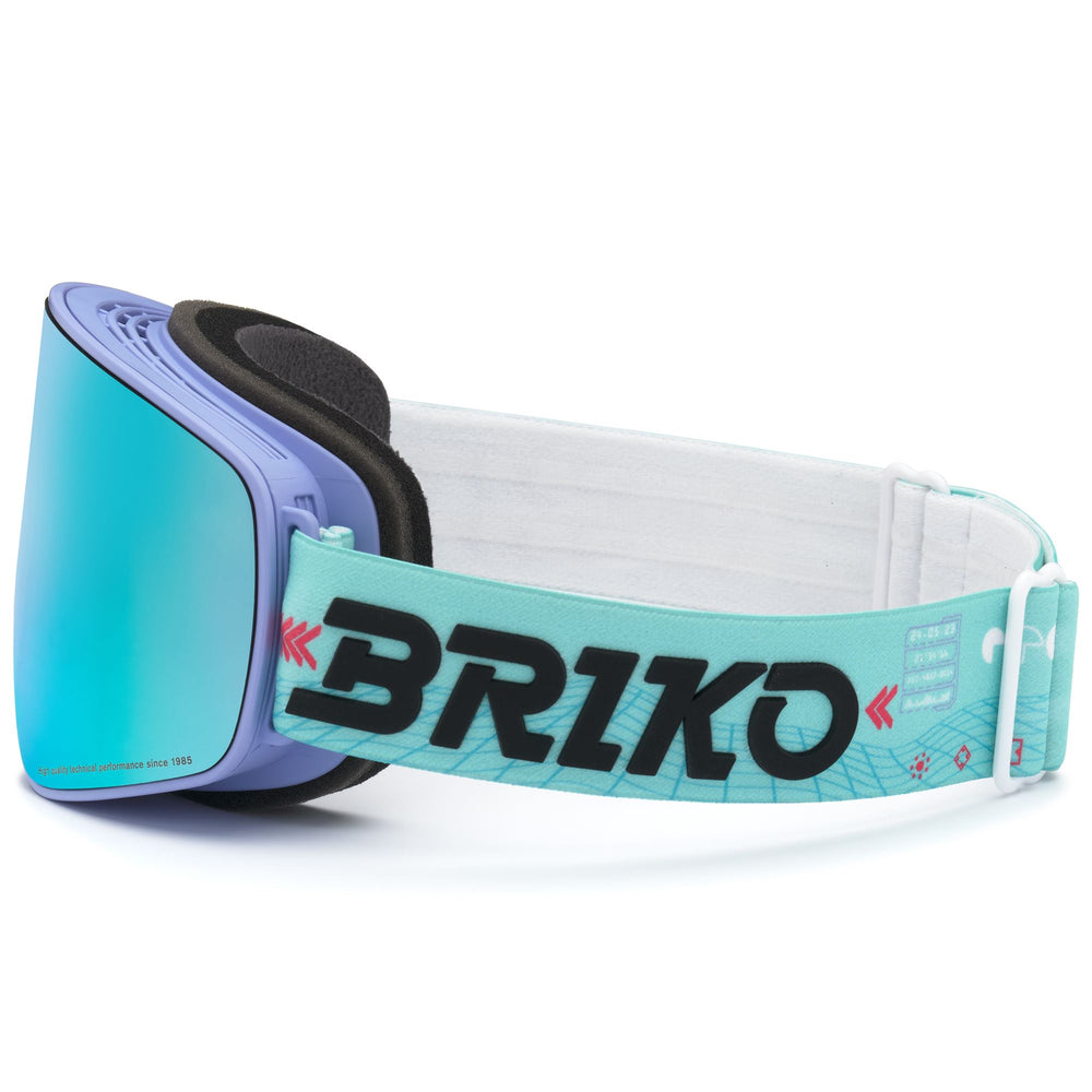 Maschera da sci unisex blu e verde menta con protezione antiappannamento e UV 02