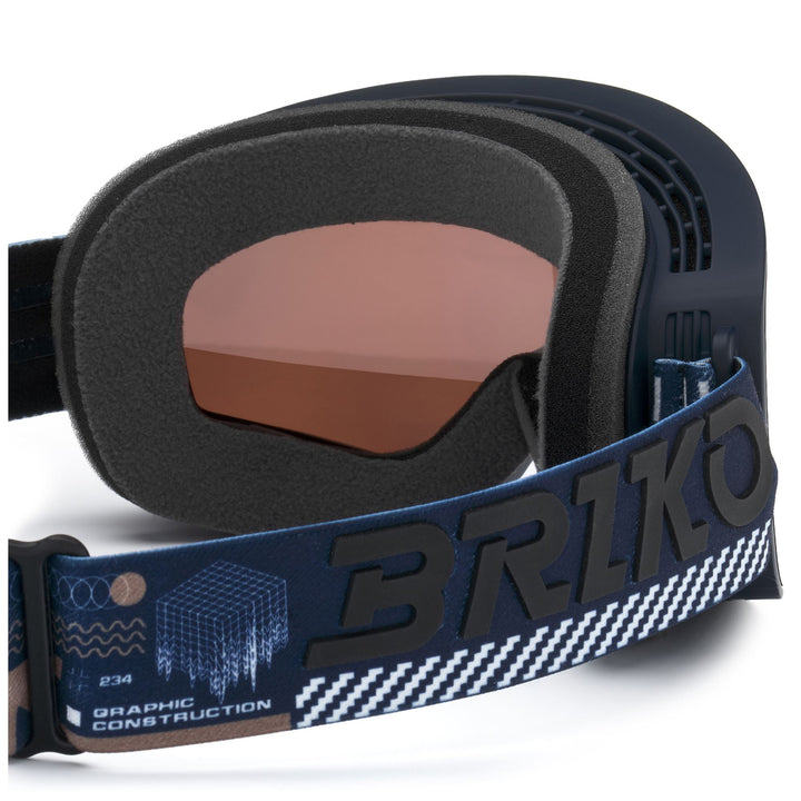 Maschera da sci unisex blu con protezione antiappannamento e UV 4