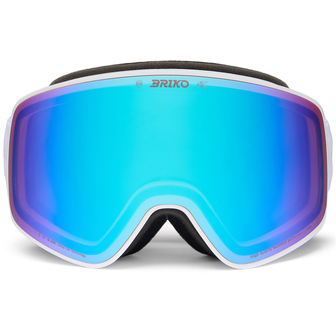 Occhiali da sci unisex bianchi con protezione antiappannamento e UV 01