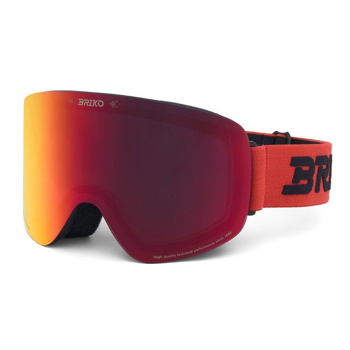 Masque de ski unisexes orange avec traitement antibuée et anti-rayures 3