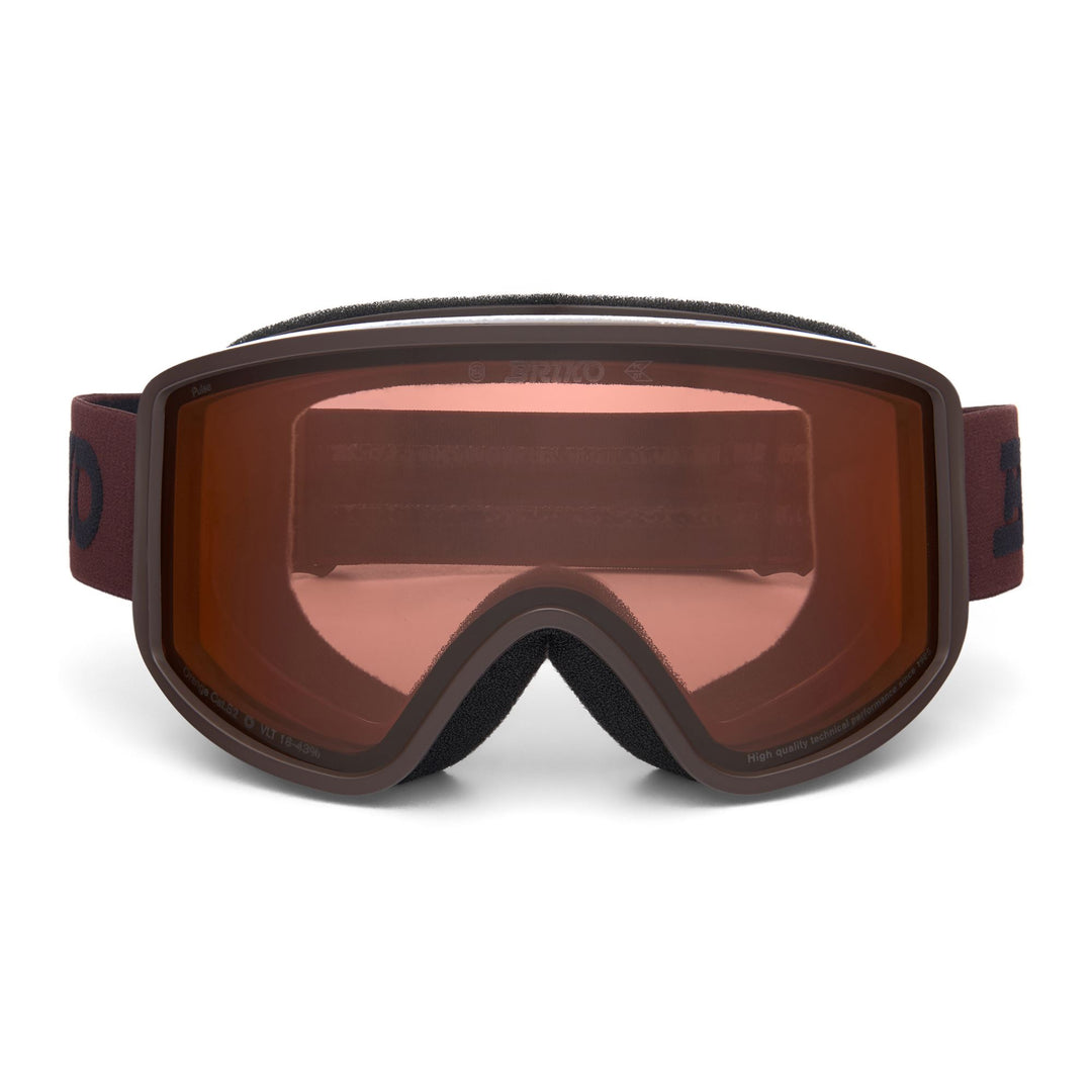 Maschera da sci unisex marroni con trattamento antiappannamento e protezione UV. 01