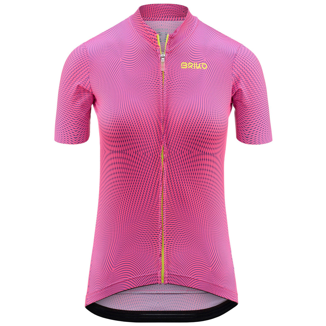 Woman Violet and Pink Cycling Jersey with Breathability and Pockets main