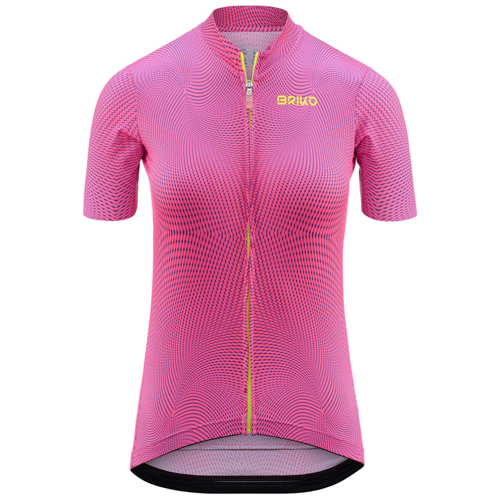 Woman Violet and Pink Cycling Jersey with Breathability and Pockets 1