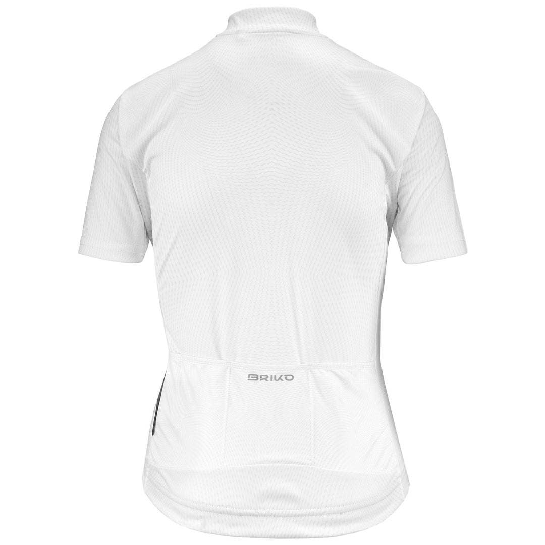 White Women's Cycling Jersey with Breathability and Pockets main