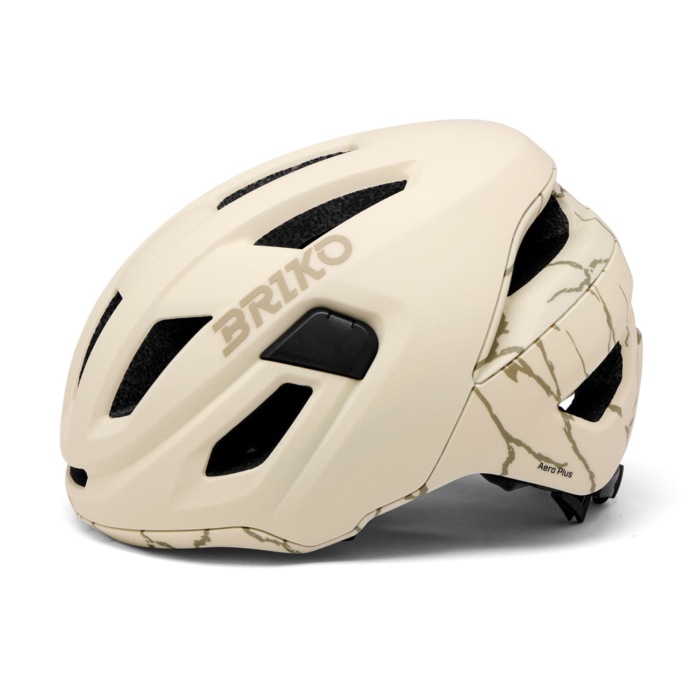 Unisex Beige and Brown Cycling Helmet with Ventilation Features 02