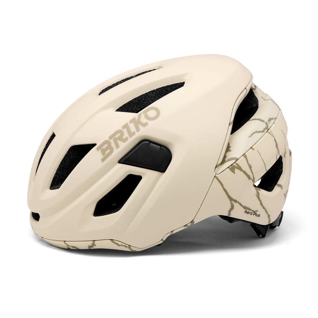Unisex Beige and Brown Cycling Helmet with Ventilation Features main