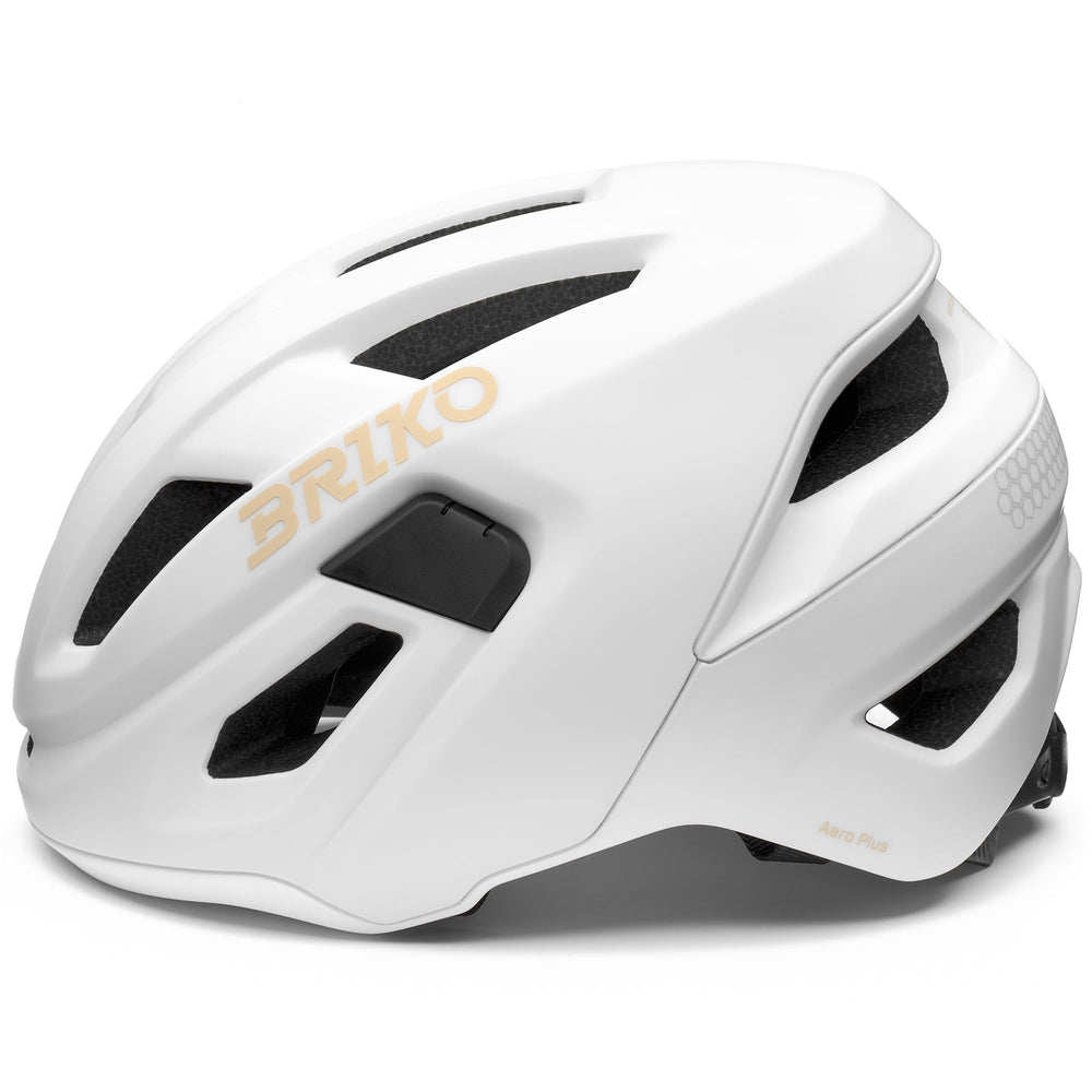 Casco da ciclismo unisex bianco e beige con ventilazione e caratteristiche riflettenti 02