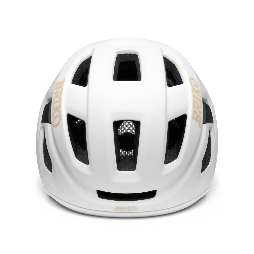 Unisex White and Beige Cycling Helmet with Ventilation and Reflective Features main