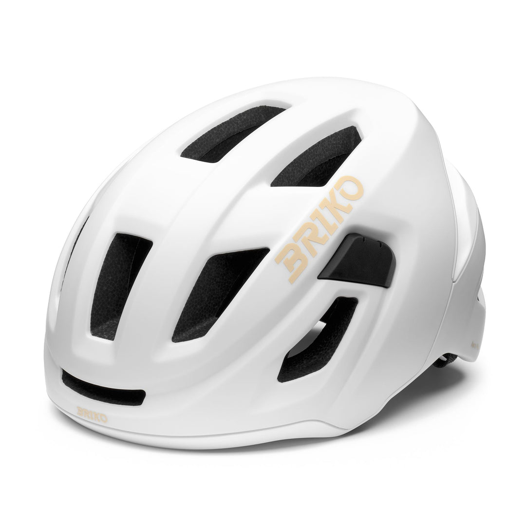 Casque de vélo unisexe blanc et beige avec ventilation et éléments réfléchissants 01