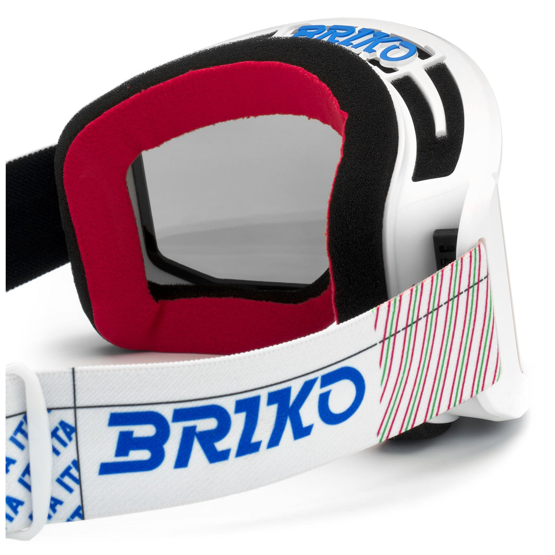 Masque de ski unisexe blanc et bleu avec protection antibuée et antichoc main