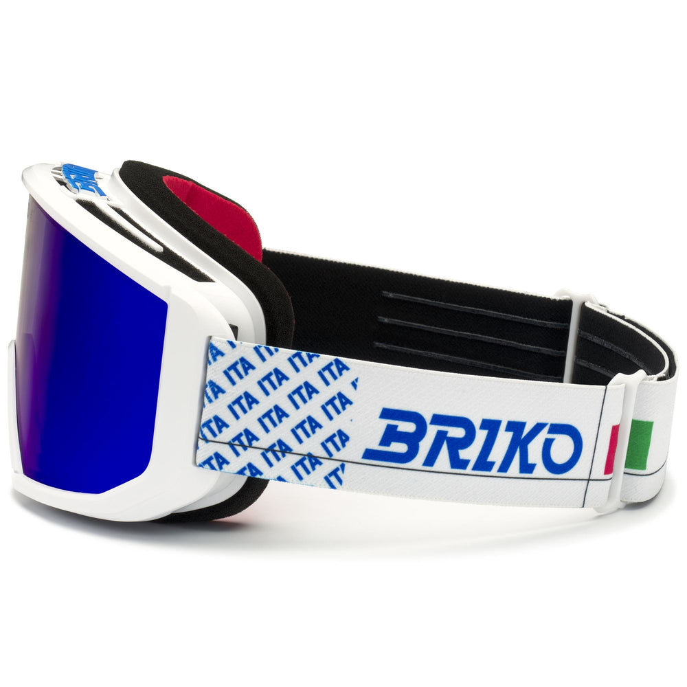 Maschera da sci unisex bianca e blu con protezione antiappannamento e antiurto 02