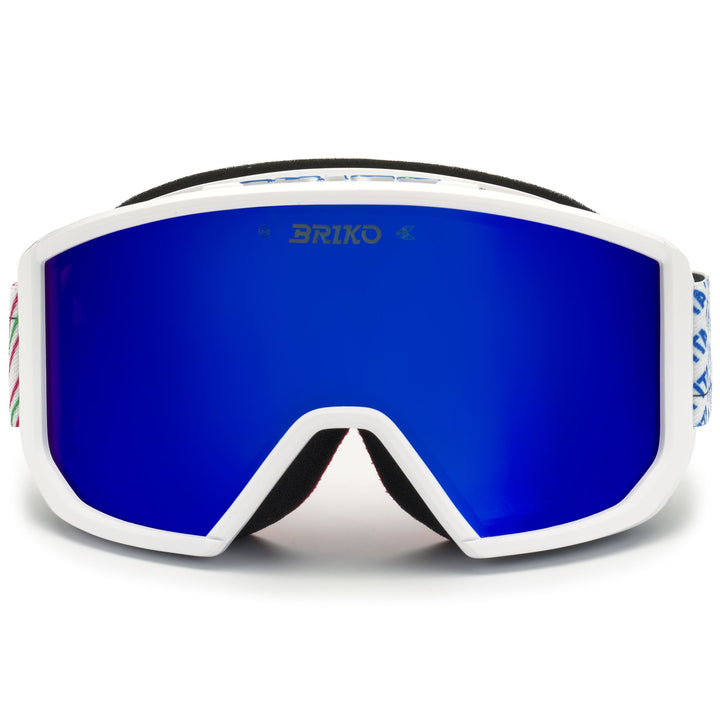 Masque de ski unisexe blanc et bleu avec protection antibuée et antichoc 1