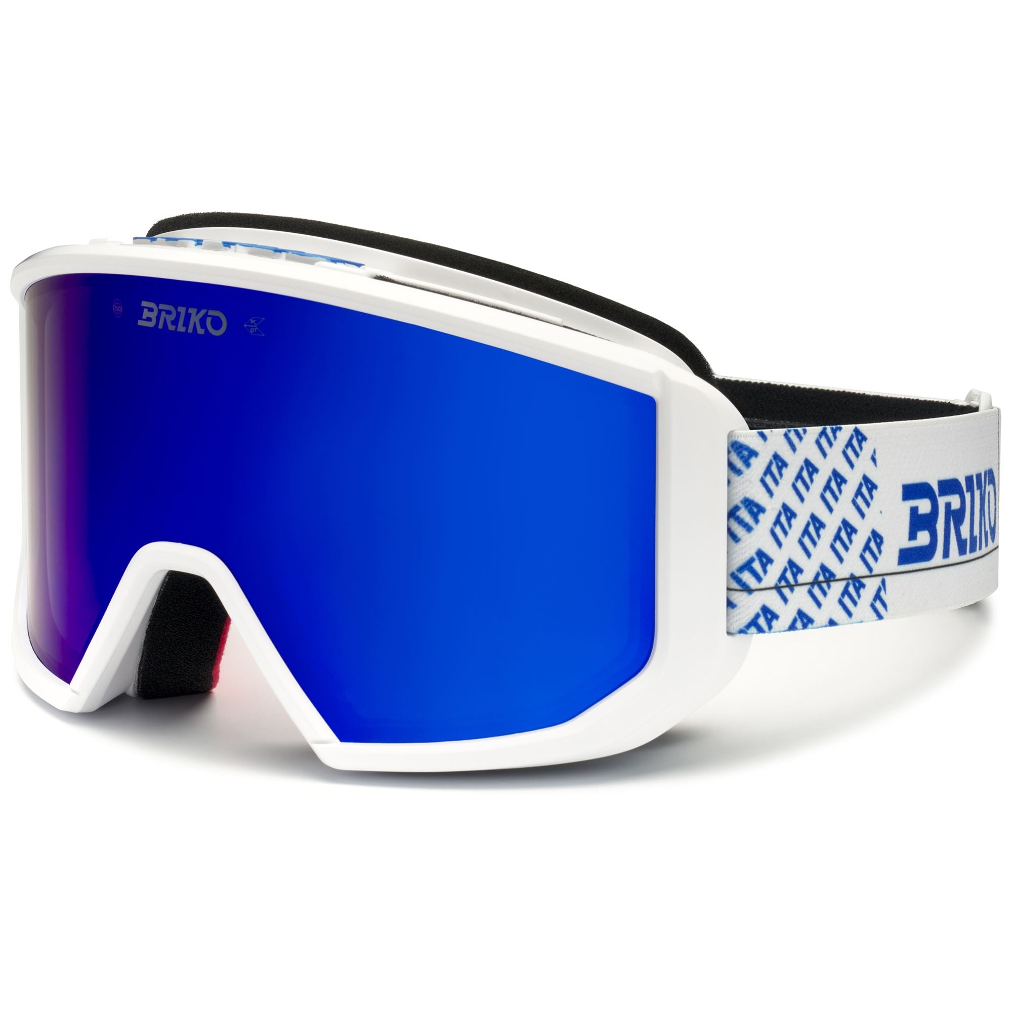 Unisex White and Blue Ski Goggles with Anti-Fog and Shock